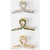 Accessorize 3 X Enamel Twist Claw Clip