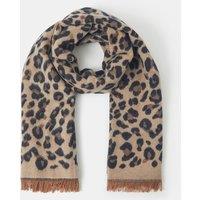Accessorize Leopard Print Scarf With Fringed Edges - Brown