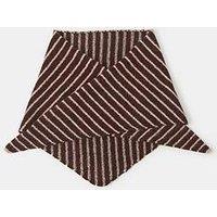 Accessorize Stripe Knit Triangle Scarf - Brown