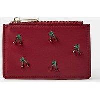 Accessorize Beaded Cherry Cardholder - Red