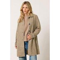 Pixiegirl Petite Check Midi Car Coat - Brown