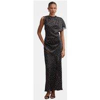 Forever New Kody Satin Lace Asym Dress - Black