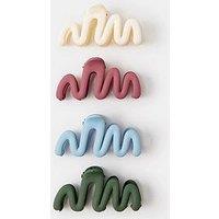 Accessorize Mini Matte Wiggle Claw Clip Set 4 Pack