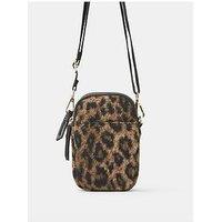 Accessorize Soft Leopard Double Pouch - Brown