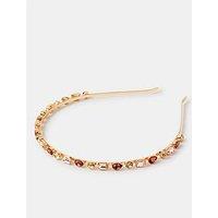 Accessorize Gemstone Embellished Alice Headband - Gold