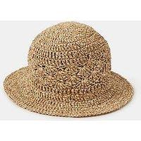 Accessorize Crochet Bucket Hat With Woven Texture - Beige