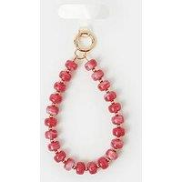 Accessorize Marble Bead Wrist Strap Keyring - Pink