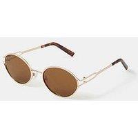 Accessorize Women'S Oval Metal Sunglasses With Tinted Lenses - Gold
