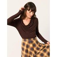 Fatface Lola Cowl Top - Brown