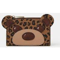 Accessorize Leopard Print Teddy Card Holder - Brown