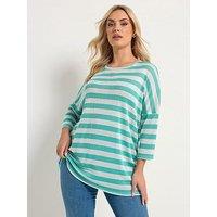 Yours Curve Drop Sleeve Tunic Top - Green