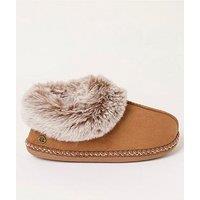 Fatface Maia Faux Fur Boot Slipper - Brown