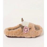 Fatface Highland Cow Slipper - Brown