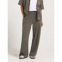 Pixiegirl Petite Brushed Pintuck Wide Leg Trouser - Brown
