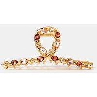 Accessorize Gemstone Embellished Twist Claw Hair Clip - Gold