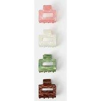 Accessorize Mini Square Resin Claw Clip Set 4 Pack