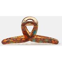 Accessorize Marble Tortoiseshell Resin Twist Claw Clip - Brown