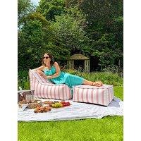 Rucomfy Striped Lounger - Dusky Pink - Matching Ottoman