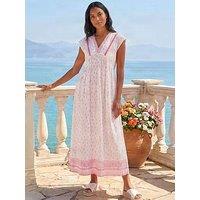 Roman Lace Trim Paisley Dress