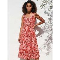 Roman Dusk Abstract Print Midi Dress