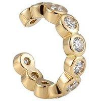 The Love Collection 18Ct Gold Plated Sterling Silver Cz Bobble Cuff
