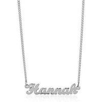 The Love Collection Stainless Steel Script Name Necklace On Curb Chain