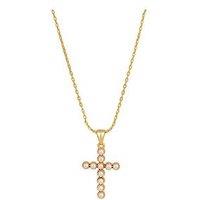 The Love Collection Gold Plated Sterling Silver Pearl Cross Necklace