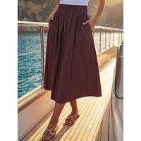 Roman Dusk Cotton Poplin Midi Skirt