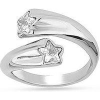 The Love Collection Stainless Steel Star Cz Ring