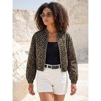 Roman Dusk Animal Print Bomber Jacket