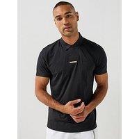 Boss Mens Swing Snap Closure Tech Polo Shirt - Black