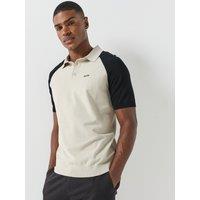 Boss Mens Kn_Goc Swing Raglan Sleeve Regular Fit Polo Shirt - Beige