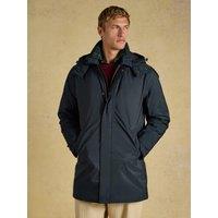 Joules Mens Clarendon Long Padded Hooded Jacket - Navy
