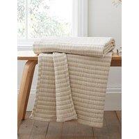 Bianca Fine Linens Cotton Mulsin Stripe 100% Cotton Throw