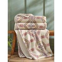 Catherine Lansfield Navajo Sherpa Fleece Large Throw 200X240Cm