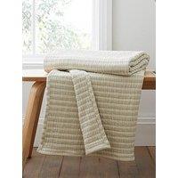 Bianca Fine Linens Cotton Mulsin Stripe 100% Cotton Throw