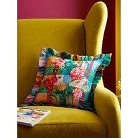 Sophie Robinson Wanderweave Ikat Check Feather Filled Cushion