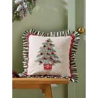 Catherine Lansfield Frilled Christmas Tree Filled Cushion