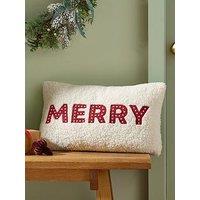 Catherine Lansfield Merry Boucle Christmas Filled Cushion