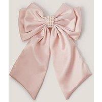 Monsoon Girls Pearl Satin Bow Clip - Pink