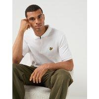 Lyle & Scott Mens Quarter Zip Stretch Polo Shirt - White