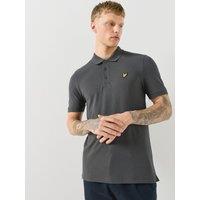 Lyle & Scott Mens Regular Fit Cotton-Stretch Logo Polo Shirt - Grey