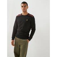 Lyle & Scott Check Panelled Crew Sweatshirt - Black