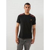 Lyle & Scott Check Panelled T-Shirt - Black