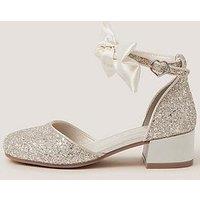 Monsoon Sara Bow Glitter Two-Part Heels - Ivory