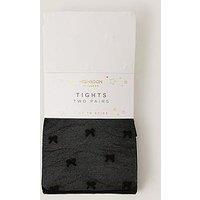 Monsoon Girls Sheer Bow 2 Pack Tights