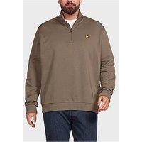 Lyle & Scott Big Tall Loopback Quarter Zip Sweatshirt - Green