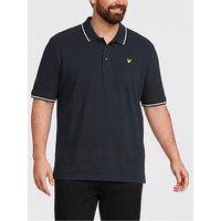 Lyle & Scott Big Tall Tipped Short Sleeve Polo Shirt - Navy
