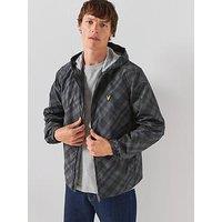 Lyle & Scott Tartan Hooded Zip Through Jacket - Black