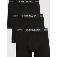 Guess Jeans Mens 3 Pack Logo Waistband Trunks - Black